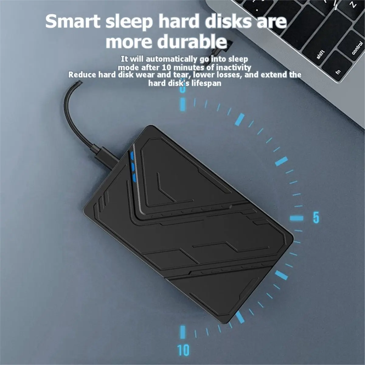 618 Mega Sale 2.5-Inch External Hard Drive Enclosure USB 3.1 RGB Color Lights Computer Expansion Box for Solid State Hard Drives