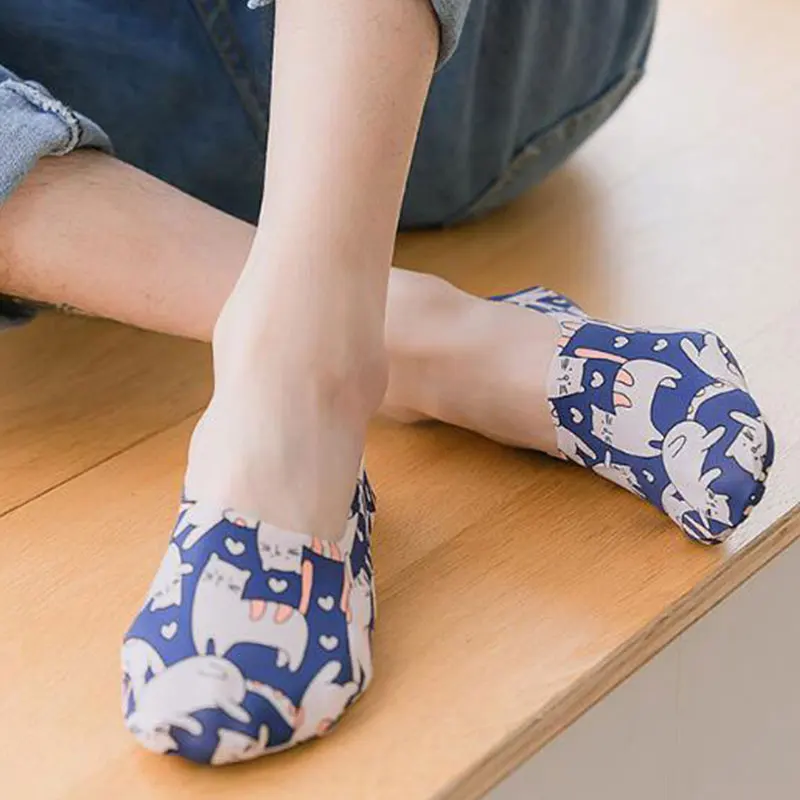 Summer Ice Silk Socks No Show Socks Summer Socks Ankle Socks Invisible Socks Ultra-thin Breathable Fashion Camouflage Funny sock