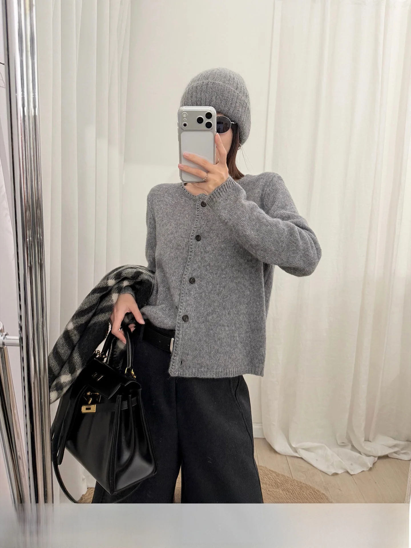 

Мягкий круглый вязаный кардиган MUCCHIC из шелковистой шерсти, с длинными рукавами, на пуговицах, повседневный, женский вязаный свитер