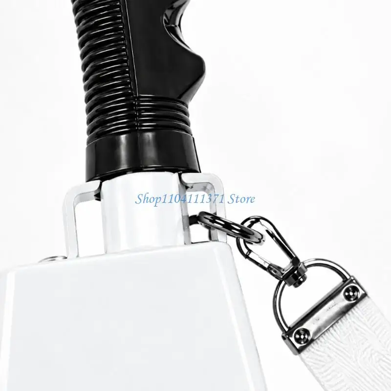 P9FC Long Handle Cowbell Noise Maker Pair with Iron Bodies and Attached Wrist Tethers for Festivals, Wedding Festivities, and