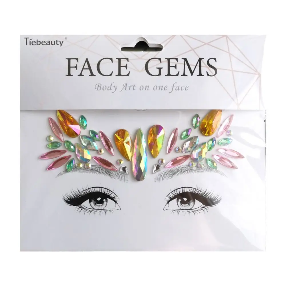 Diamond Eyebrow Sticker Eyes Shadow Crystal Face Body Colored Rhinestone Face Tattoo Stickers Temporary Tattoo Nail Art Charms