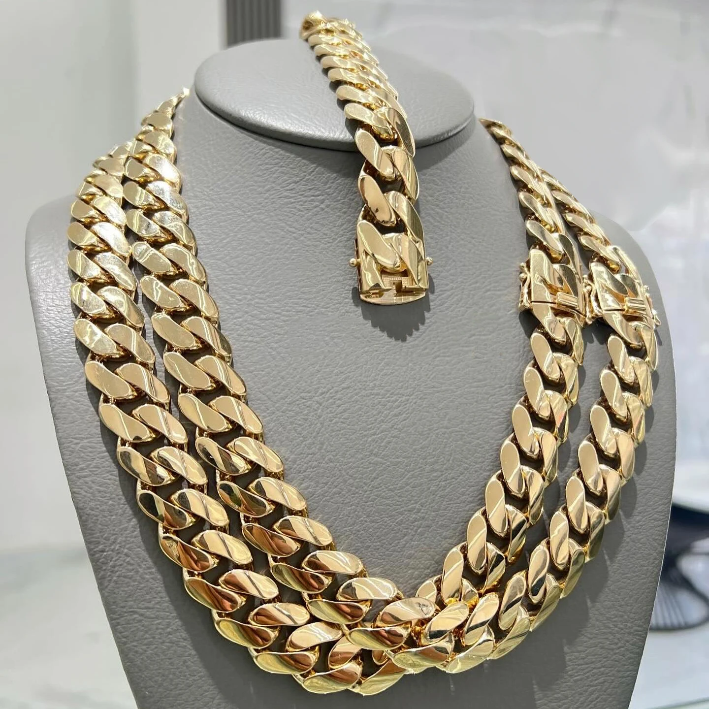 

Hip Hop Jewelry Men Fashion Rapper Chain 14K Gold Plating 999 Solid Silver Cuban Chain