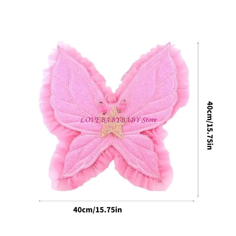 Luxurious Cloth Butterfly Wing Back Decoration Set Including Headband And Wand For Childrens Dress Up Event And Photo Props 4XBC