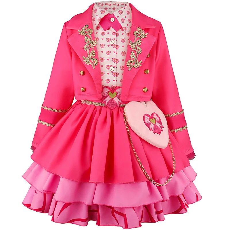 2026 New Girls Dress Up Halloween Dress Costume With Bag Coats+Dress 2Pcs Children's Graduation Prom Puffy Dress 3-12 Years