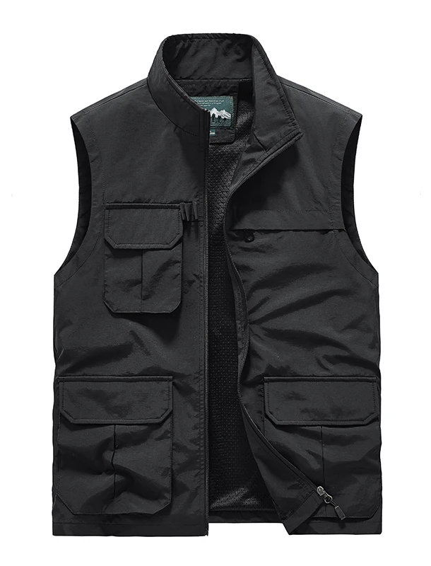 

Jackets Man Sleeveless Jacket Summer Vest Mesh Men Zip Hunting Men's Clothing Tactical Jackets Denim Fishing Work