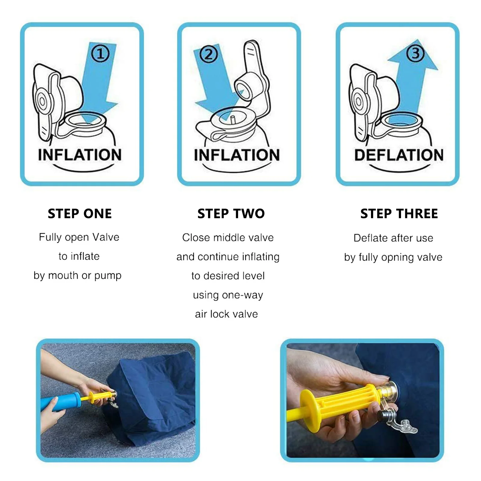 1pc Inflatable Adjustable Height Foldable Travel Footrest Cushion For Home Inflatable Footrest Cushion Office Car Camping Use