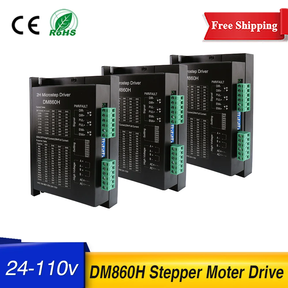 

Stepper Motor Driver 24-110VDC Subdivision replace DM860H 2phase 2.4-7.2A for NEMA23 NEMA34 motor for CNC