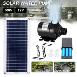 Pompe à eau solaire sans balais avec panneau solaire, kit de piscine à poissons, décoration de jardin, sécuritaires de fontaine, aquarium, 62, 50W, 12V