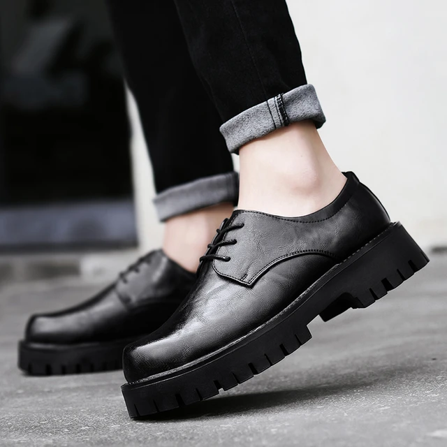 Thick soled black shoes clearance