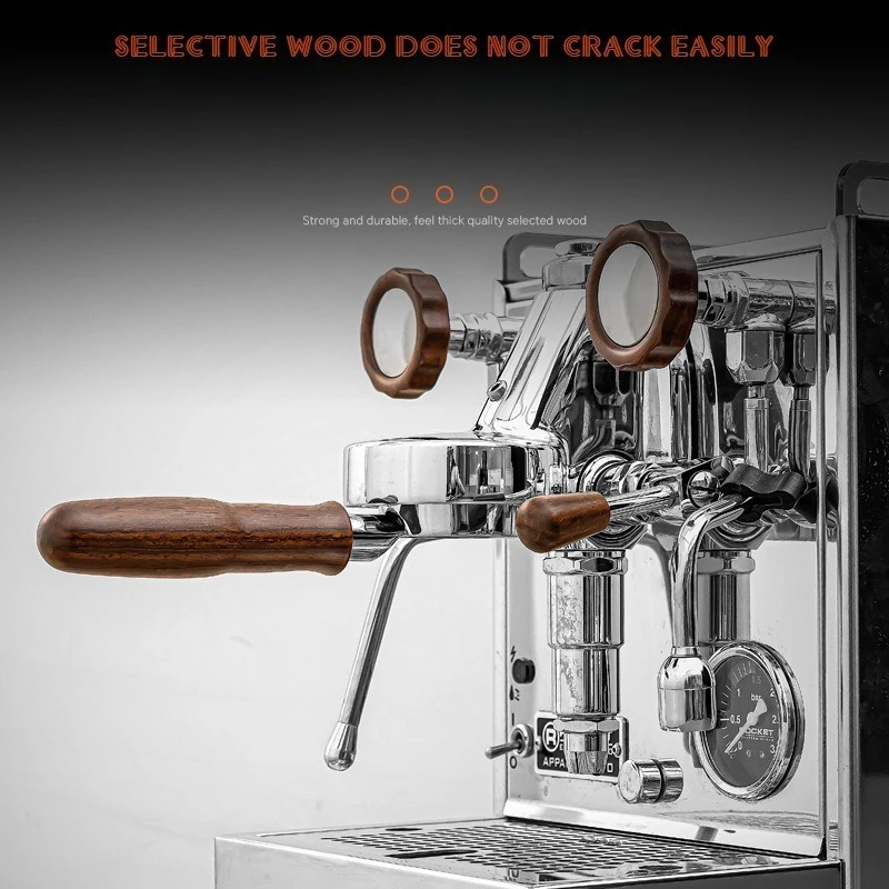 Wood Coffee Machine Modification Kit Solid Wood Handle Set Compatible with Rocket E61 / Lelit E61 Espresso Machine