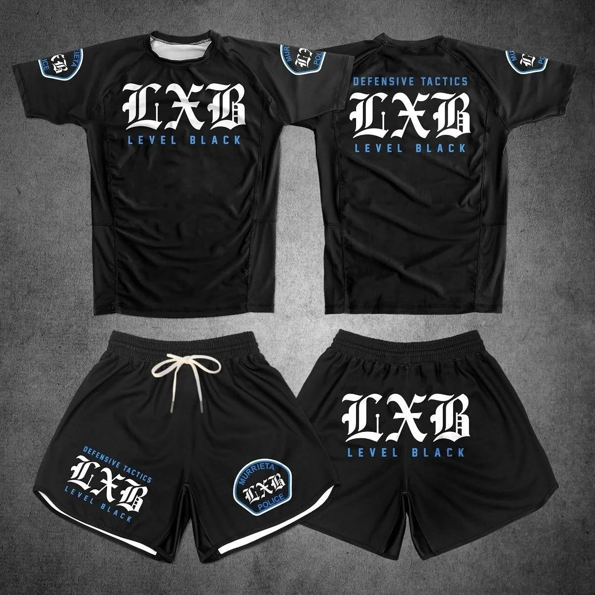 Letni szybkoschnący czarny zestaw do boksu: koszulka rashguard, spodenki i T-shirt do walki, idealny do fitnessu dla dorosłych i dzieci.