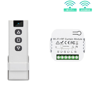 ABRU-5X Tuya Smart Life Wifi 433Mhz Blind Curtain Switch With RF Remote For Electric Roller Shutter Control, 1RC 1RE