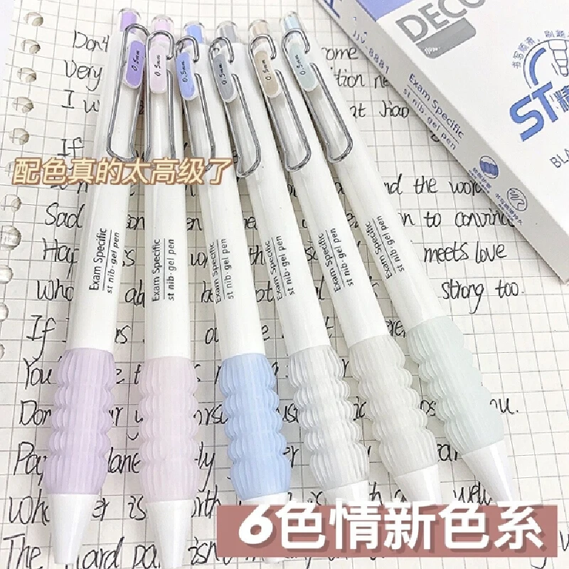 1pcs/6pcs Neutral Pen Cs Head Seprecision Quick Dry Press Neutral Pen 0.5mm Office Super Soft Grip Writing Pen For Students