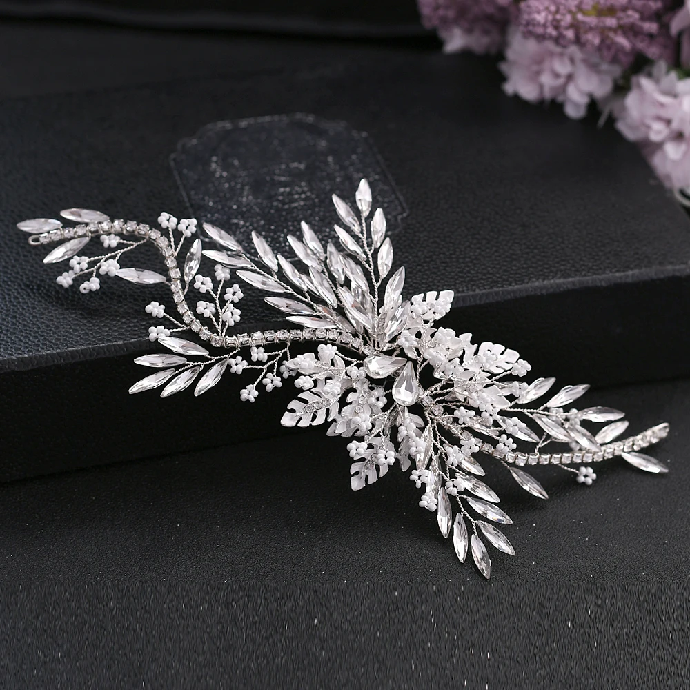 Shinning Rhinestones Headdresses Gold Silver Wedding Bride Headband Hair Accessories For Women Wedding Godmother Headdress