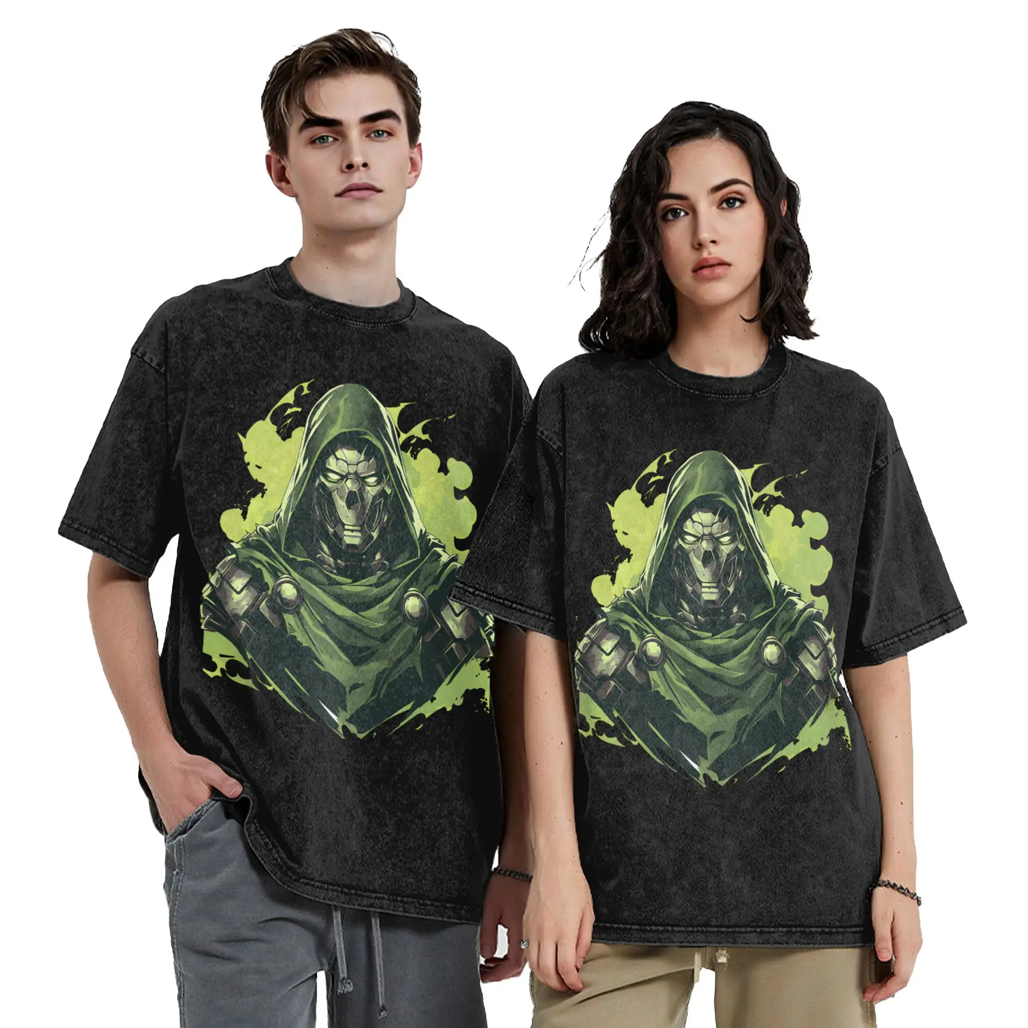 Dr Dooms Comics Washed T Shirts Streetwear Novelty T-Shirts  Tees Tops for Men Women 100% Cotton Harajuku Graphic Printed