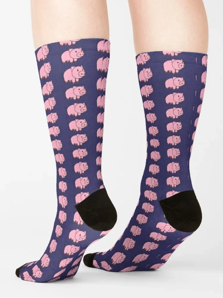 Calcetines simples de cerdo para hombre y mujer, medias de diseño de dibujos animados