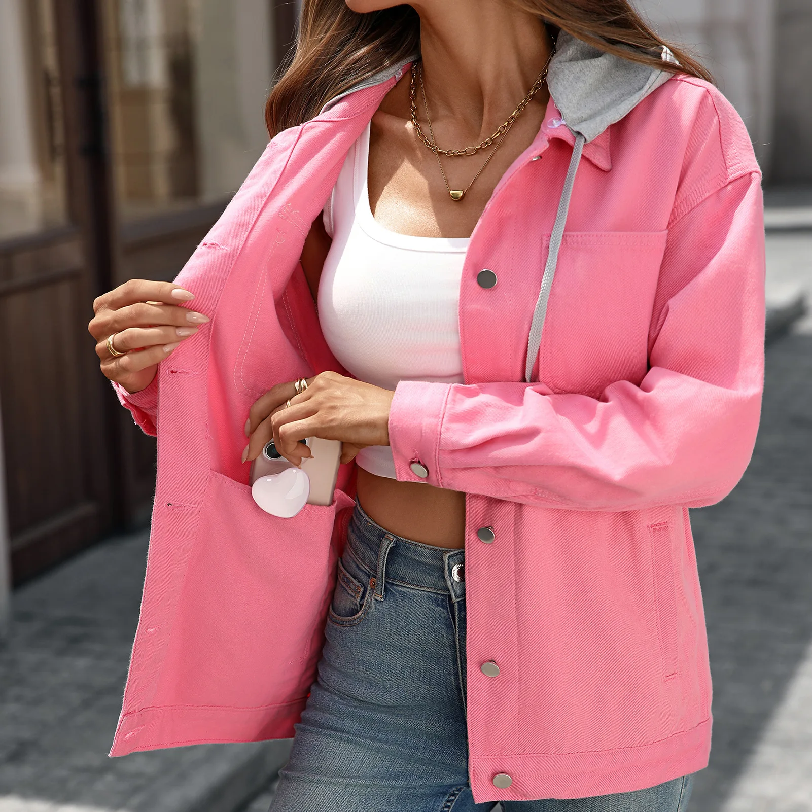 Autumn Winter Denim Jacket Women Washed Coat Top Vintage Single Breasted Turn Down Collar Pockets Outerwear Y2k 2025 Streetwear