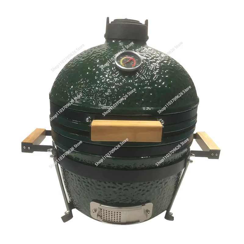 Outdoor ceramic grill bbq charcoal fire smoker round American charcoal grill