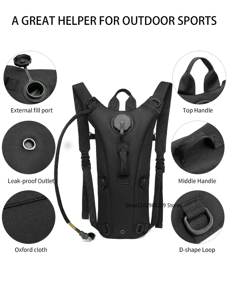 Outdoor Hydration Pack 3L Water Bladder Backpack Waterproof Water Bag for Running Hiking Cycling Biking Hunting Camping