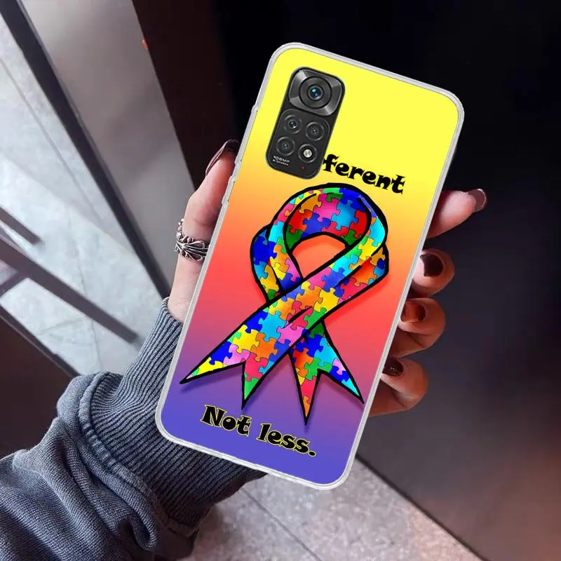 Autism Support Puzzle Phone Case for Xiaomi Redmi Note 13 12S 12 11S 11 11E 11T 10S 10 Pro Plus 9 9S 8 8T 7 5G Soft Cover Fundas