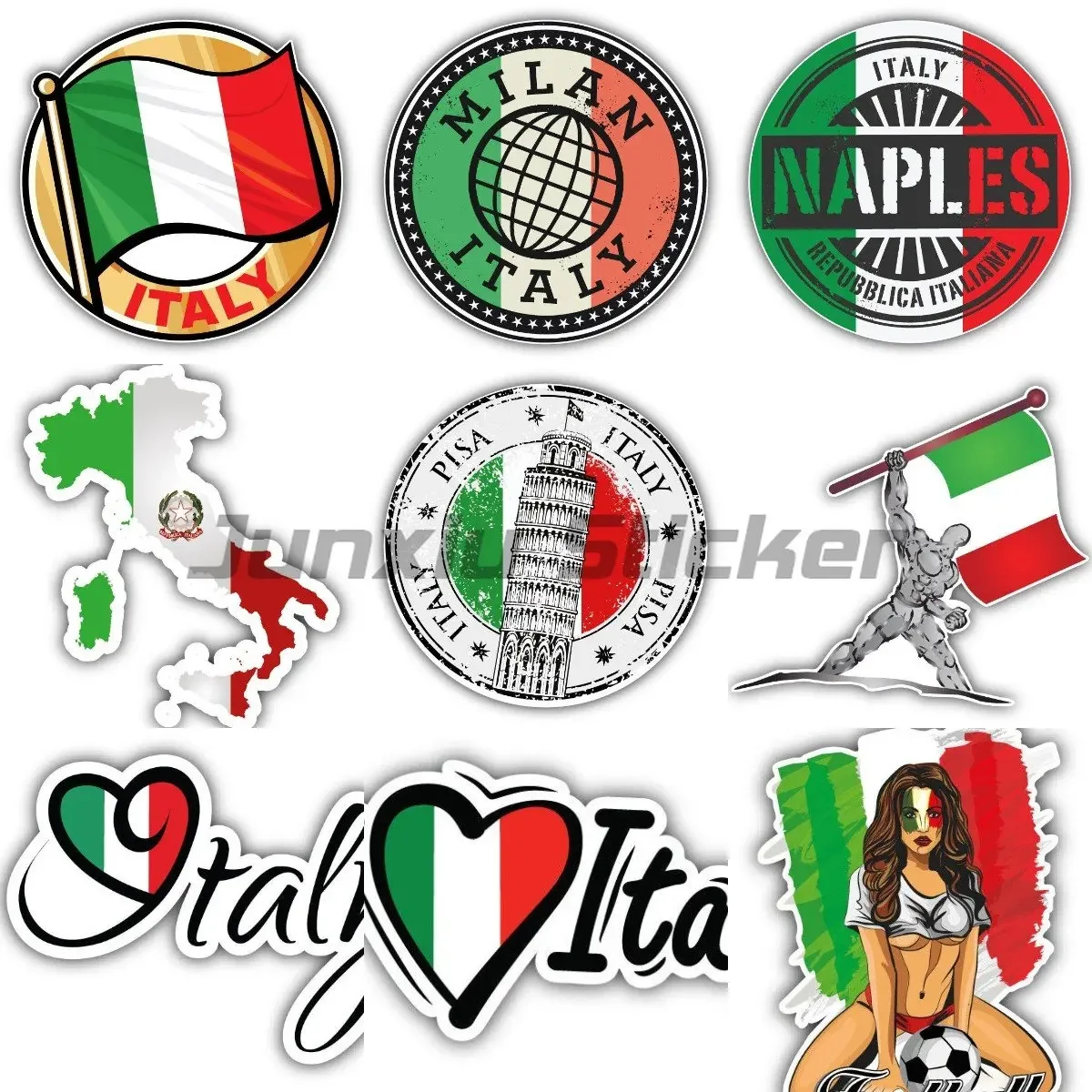 Italy National Flag Map National Badge Italia Euro Bumper Sticker Car Truck Vinyl Decal Laptop Sticker Scooter Bicycle Sticker