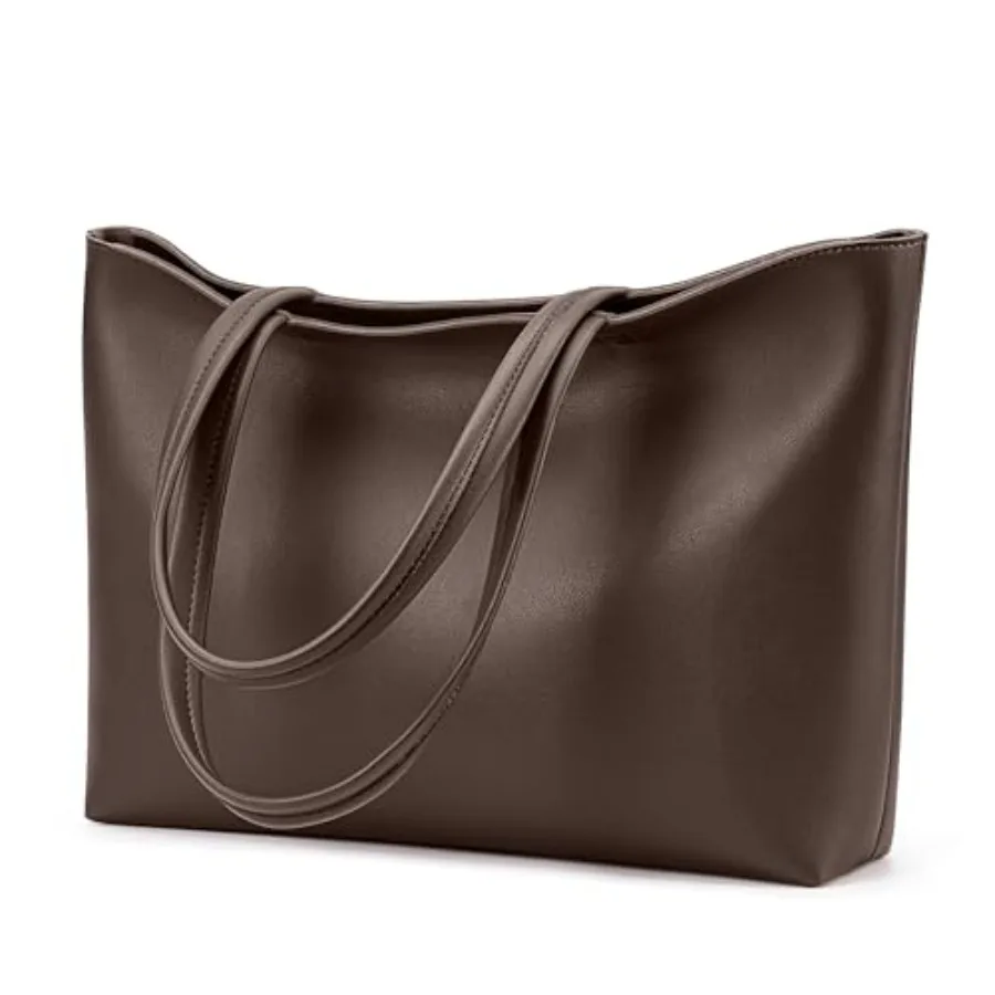 

KALIDI Tote Bag Zipper Shoulder Bag Faux Leather Purses Satchel for Women Casual Handbag Work Dating College