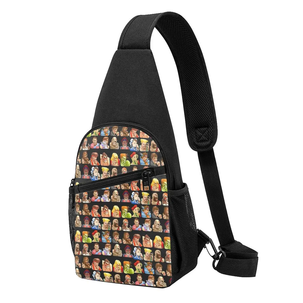 Defeated Portraits Super Street Fighter Chest Bag Men Sling Crossbody Backpack Chest Bag Traveling Hiking Daypack Shoulder Bag