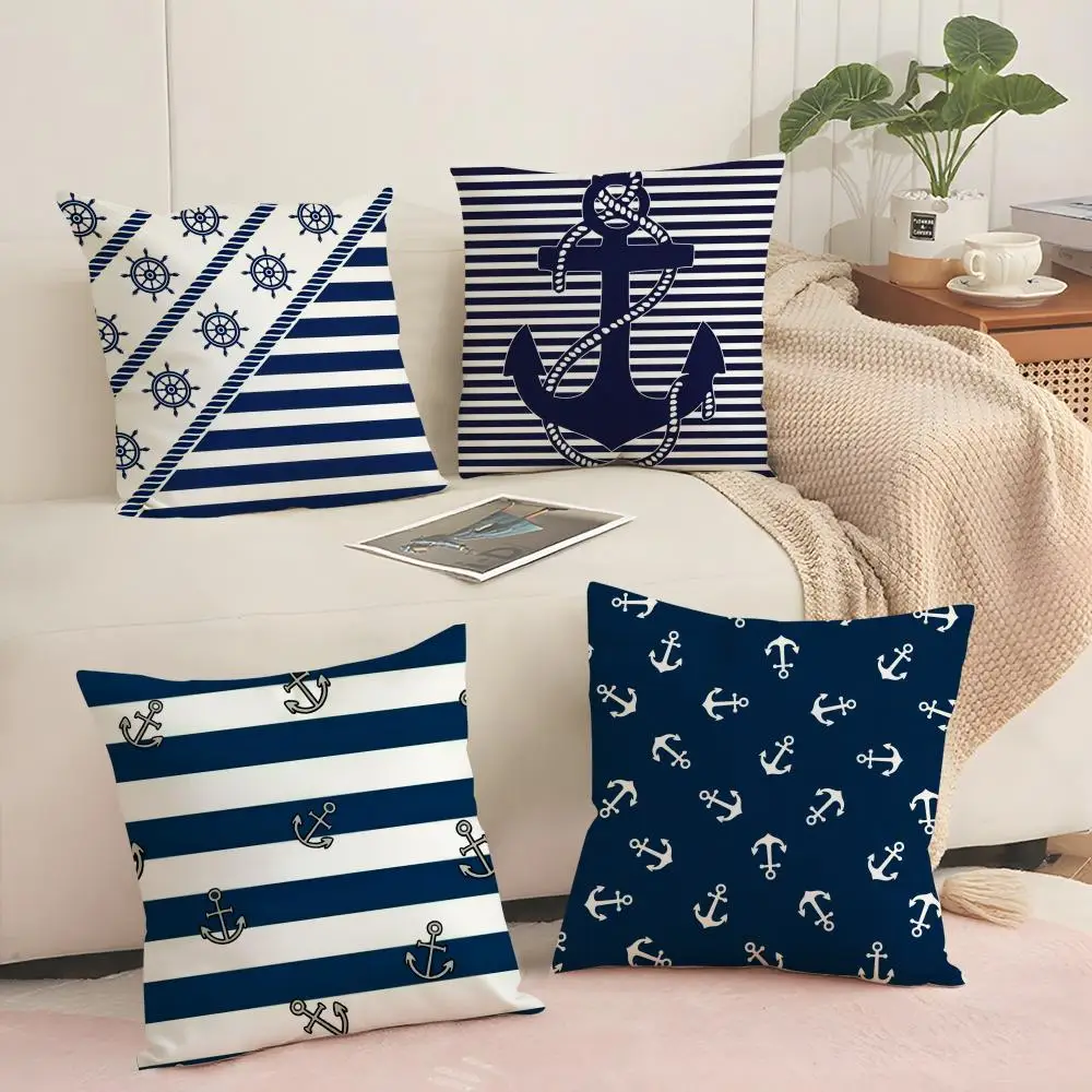 Classic O-ocean sailor Cushion Cover Pillowcase Ultra Soft Skin Friendly Fabric Cloud Like Comfort & Concealed Zipper