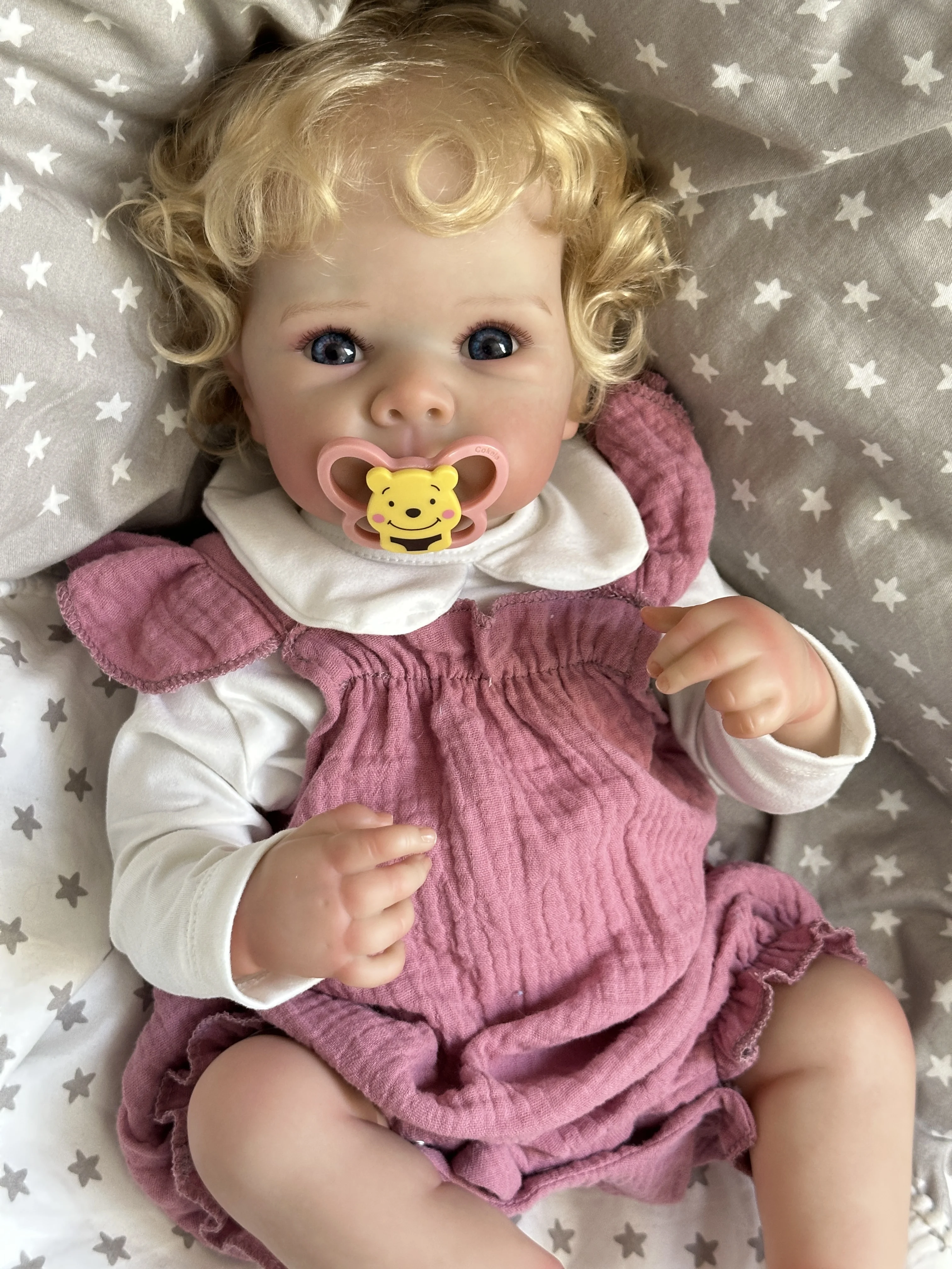 Cokela 20 pollici/50 cm Vera bambola del bambino Real Soft Touch Baby Realistica bambola del bambino rinato del silicone con capelli artificiali impiantati a mano