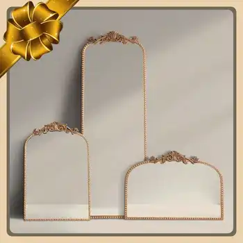 經典復古家居裝飾,24英寸 x 34英寸金色傳統拱形裝飾鏡,設計成可倚靠在牆上,增添立體感。 8 最佳銷售 美學之鏡 - №6