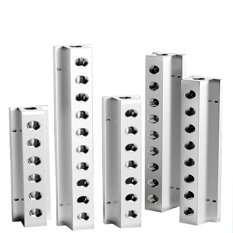T-type Aluminum Air Hose Inline Air Manifold Block Splitter Standard/High Ventilation Pneumatic Air Compressor Manifold Fitting