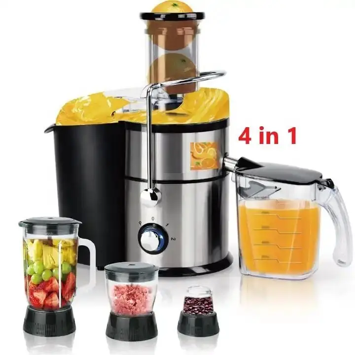 

Lower Noise MOQ Multifunction Commercial 4 in 1 Big Mouth Carrot Vegetable Juicer Blender Fruit Juicer Extractor Food Mixer