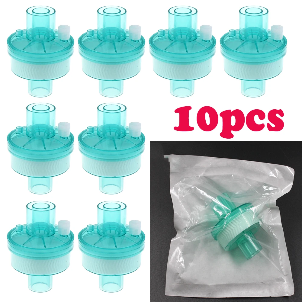 

10pcs Disposable Breathing System Filters Bacteria Filter HME HEPA Ventilator Accessories Moisture Heat Exchanger