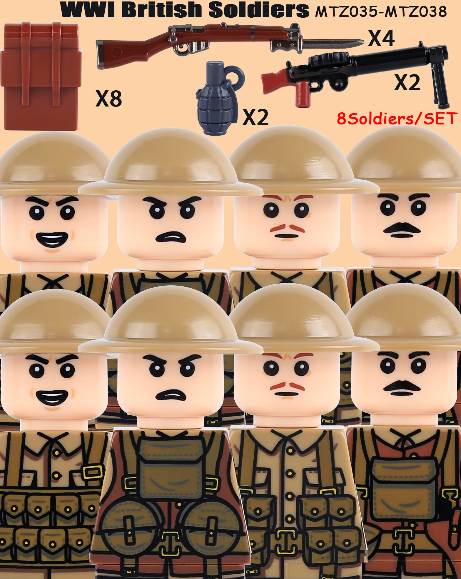 Erster Weltkrieg Deutsche Preußische Soldaten Figuren Bausteine Militär US Amerikanischer Bürgerkrieg Infanterie Preußische Armee Waffen Gewehr Bausteine Spielzeug