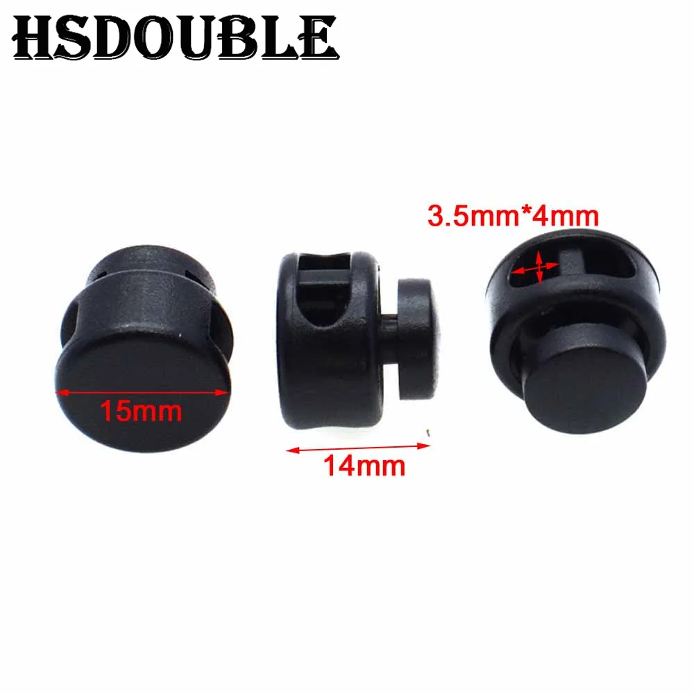 10 Pcs/Pack Cord Lock Toggle Clip Stopper Plastic Black For Bags/Garments Size:15mm*14mm