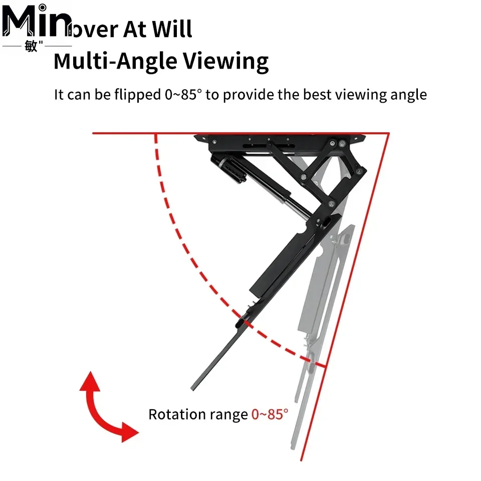 2025 Motorized Hidden Ceiling TV Lift Drop Down Flip Down TV Mount Bracket with Remote Control