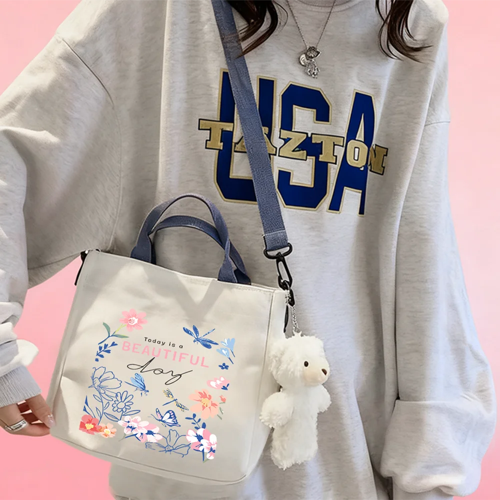 Handbags and Crossbody Bags featuring Floral, Butterfly, and Dragonfly Patterns—Ideal for Travel Storage and Cosmetics.