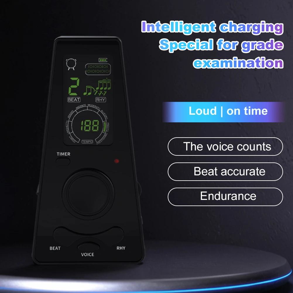 Digital Metronome Volume & Beat Speed Adjustable Electronic Digital Metronome for Musicians Piano Guitar Violin Instrument TypeC