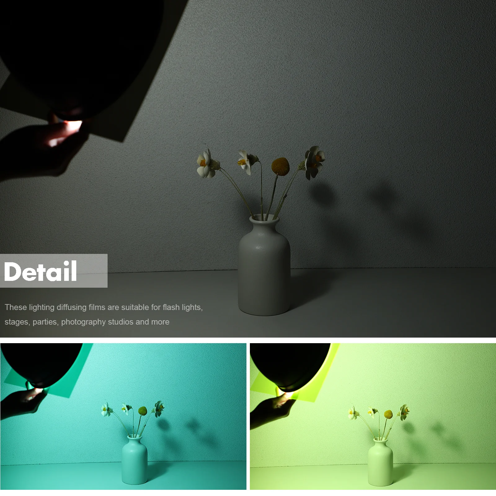 

20Pcs Color Filter Film Pet Sheets Transparent Colored Light Filters for Photography Stage Party Lighting Gels Color Correction