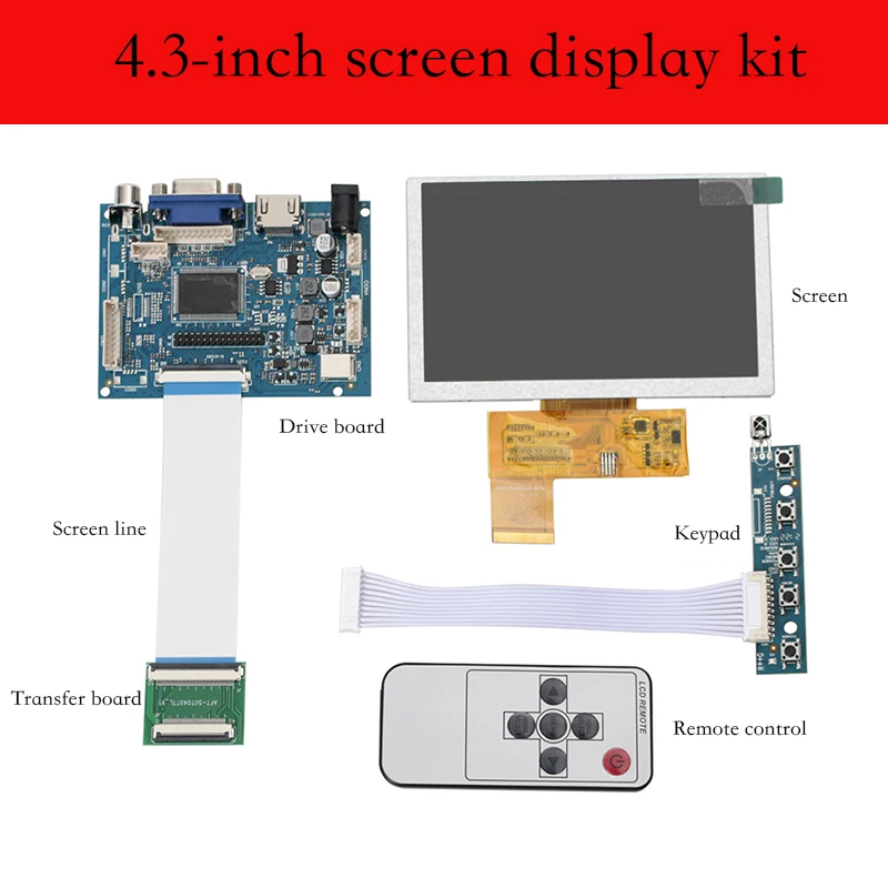 

Контроллер экрана ЖК-дисплея 4,3 дюйма, 5 дюймов, 7 дюймов, 1024*600, 800*480, HDMI, VGA, AV, комплект платы драйвера