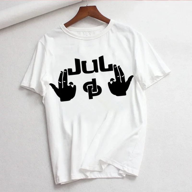 France Rapper Jul Sign T-shirt Women Summer Print Lady Casual Cotton T Shirt Tops Harajuku Streetwear Sleeve Tshirt,Drop