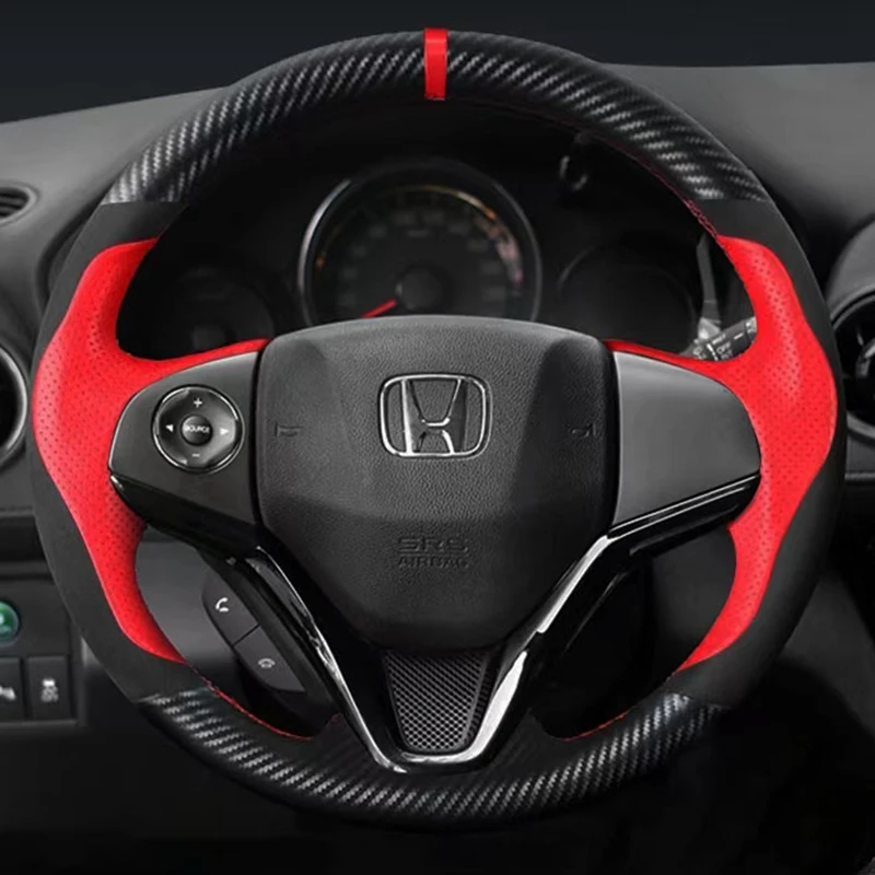 

Custom DIY Car Steering Wheel Cover 100% Fit For Honda Fit 2014 2015 Vezel 2014 XRV Auto Interior Accessories Steering Wrap