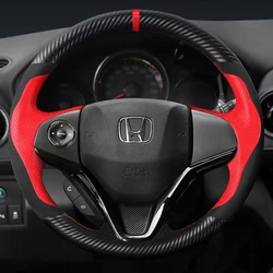 Custom DIY Car Steering Wheel Cover 100% Fit For Honda Fit 2014 2015 Vezel 2014 XRV Auto Interior Accessories Steering Wrap