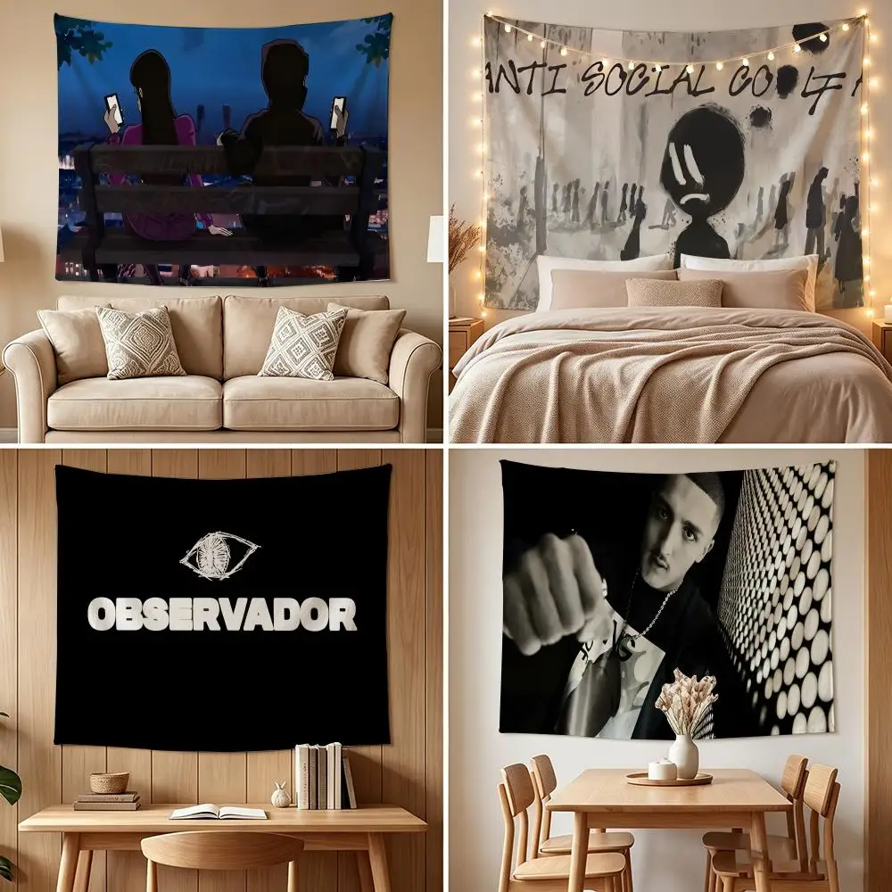 M-Morad Tapestry Custom Living Bedroom Party Dormitory Interior Wall Bohemian Decoration Attached Clip