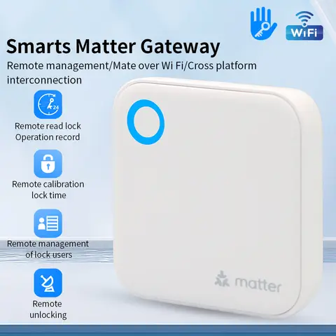 TTLOCK Matter Gateway G6 Bluetooth a Wifi Smart Home Hub WiFi 2.4G compatibile con l'app TTlock Controllo Apple Home per serrature