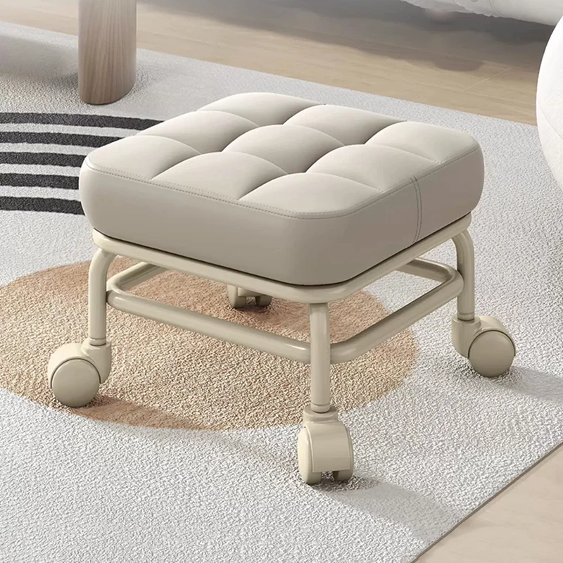 

Nordic Furniture Pulley Low Stool Porch Shoe Changing Stool Living Room Sofa Footstool Leisure Chair Meisewn Stool Mobile Seats