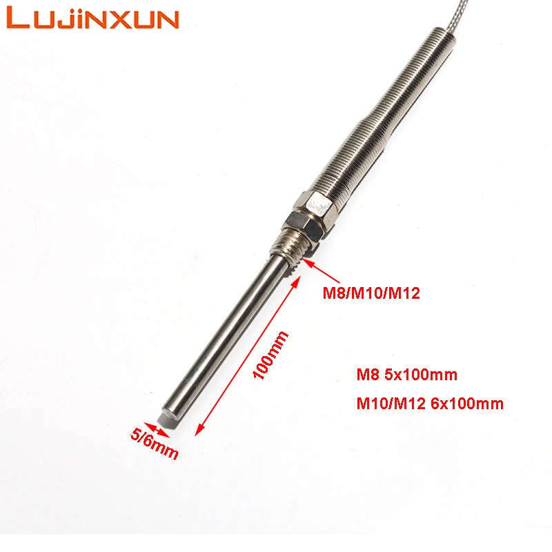 LUJINXUN M8/M10/M12 الحرارية K/J/E-نوع PT100 المسمار التحكم في درجة الحرارة التحقيق تحديد الموضوع المقاومة الحرارية 1 قطعة