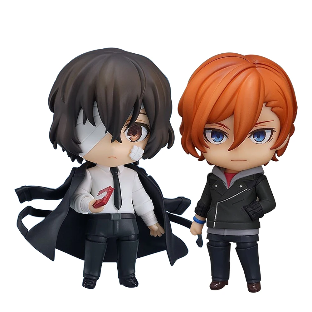 

BSD Anime Dazai Osamu Figure Q edition Dolls Nakahara Chuuya Figurine model desktop ornaments Collection child toy Gifts 10cm