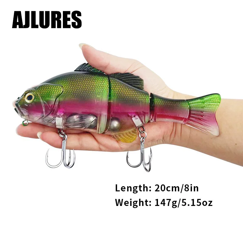 

1Pcs Floating Swimbait 147g 20cm Topwater Glide Bait Wobbler Jointed Fishing Lures Artificial Hard Bait Pike Salmon Sea Fishing