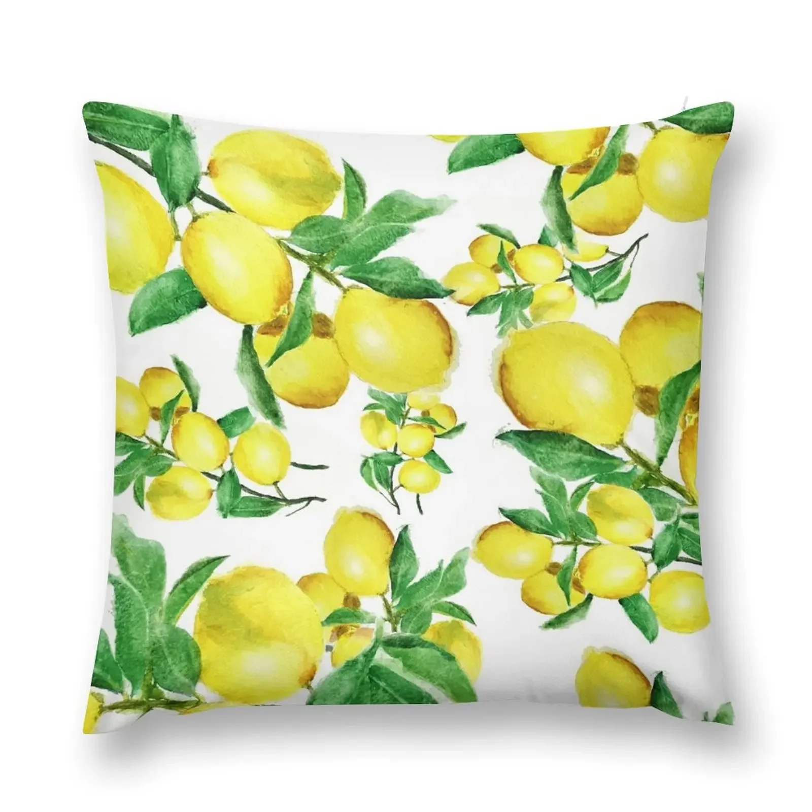 

yellow lemon watercolor Throw Pillow Sofa Pillow Cover Decorative pillow case Decor Sofa Cover